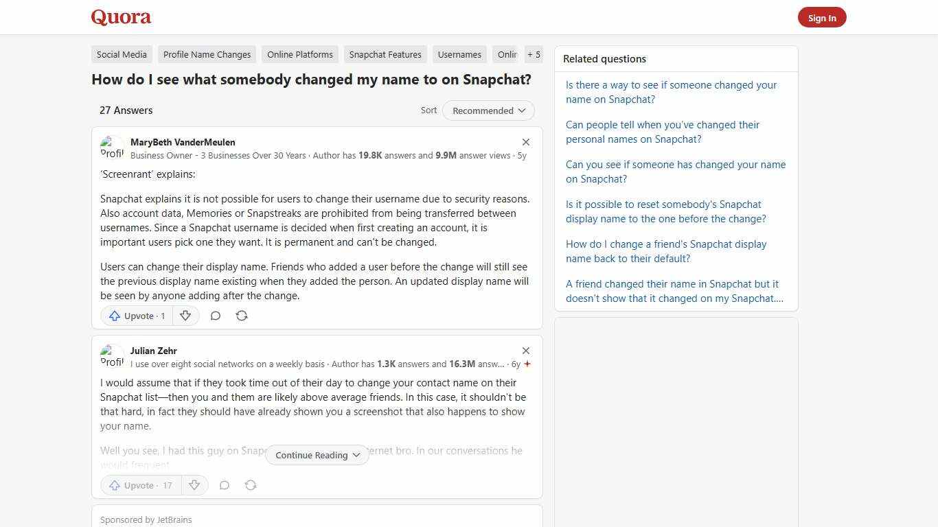 How to see what somebody changed my name to on Snapchat - Quora